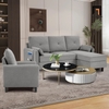 Y1 Bộ ghế sofa phòng khách vải nỉ KT126 Penelopa xám lông chuột