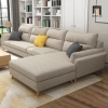 I2 Set ghế sofa góc L vải nỉ màu vàng chanh GT162 Texon 3m x 1m6