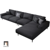 A5 Ghế sofa góc L màu xám than GT186 Pesca 3m x 1m6 hiện đại