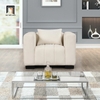 S4 Bộ ghế sofa phòng khách gia đình KT121 Peggy vải nỉ trắng kem