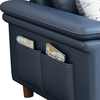 W3 Ghế sofa đơn sang trọng DT85 Bawati da giả Pu xanh dương