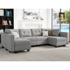 sofa U xám trắng vải nỉ đẹp