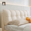 K1 Giường ngủ vải nỉ màu kem GN82 Sangro cho gia đình xinh xắn