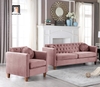 S4 Bộ ghế sofa phòng khách xinh xắn KT125 Prady xanh lá vải nhung