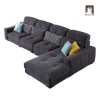 N2 Ghế sofa góc L màu xám than GT210 Buyuki 2m2 x 1m6 vải nỉ