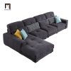 N2 Ghế sofa góc L màu xám than GT210 Buyuki 2m2 x 1m6 vải nỉ