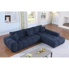 R1 Ghế sofa góc L vải nỉ xám đen GT252 Marigail 2m5 x 1m7 cao cấp
