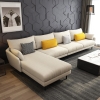 L2 Bộ ghế sofa góc L vải nỉ 3m x 1m6 GT225 Wettin màu xám trắng