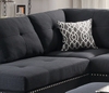 Y2 Ghế sofa góc sang trọng GT66 Hectus 2m4 x 1m8 vải nỉ đen