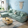 I2 Ghế sofa góc L vải nỉ 2m9 x 1m6 GT227 Dubro màu xanh dương