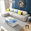 sofa góc trắng kem