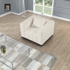 S4 Bộ ghế sofa phòng khách gia đình KT121 Peggy vải nỉ trắng kem