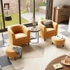 J3 Ghế sofa đơn vải nỉ nhung DT92 Torrence màu vàng chanh đẹp