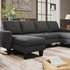 M2 Ghế sofa chữ U giá rẻ UT27 Eilean 2m6 vải bố xám đen