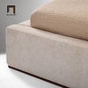 W1 Giường ngủ bọc nệm giá rẻ GN124 Quinten vải nỉ màu be 1m6