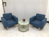 sofa đơn màu xanh dương