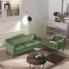 Z2 Bộ ghế sofa gia đình xinh xắn KT131 Perrytown vải nhung xanh lá