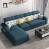 R4 Set ghế sofa góc L xám đen GT181 Tunica 2m8 x 1m6 giá rẻ