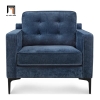 M3 Ghế sofa đơn vải nỉ xanh dương DT109 Lavoris phòng khách đẹp