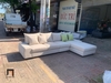 sofa góc màu trắng kem