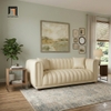 sofa băng da trắng kem