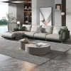 bộ ghế sofa góc L phối màu da giả