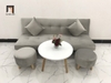 sofa xám trắng vải nhung