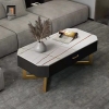 L2 Bàn sofa mặt đá lục giác BSF42 Khame 1m kiểu dáng sang trọng