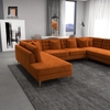 U3 Ghế sofa chữ U cao cấp UT19 Tyne 3m2 màu cam vải nhung