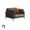 ghế sofa đơn da giả đen