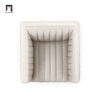 X2 Ghế sofa đơn vải nỉ trắng kem DT35 Brant trang trí shop tiệm