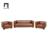 set ghế sofa da công nghiệp nâu