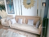 bộ ghế sofa vải nhung trắng kem