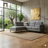 sofa góc vải nỉ xám