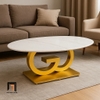 bàn sofa mặt đá oval