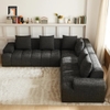 sofa góc màu đen