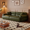 sofa băng da xanh rêu