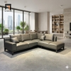 sofa góc da pu xám đậm