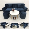 set ghế sofa xanh đậm vải nhung