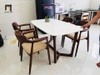 J1 Bộ bàn ăn gỗ tự nhiên 20-KH4-G32-B92 bàn sơn trắng