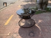 K1 Bàn sofa mặt kính tròn 60 BTPK2 Jawli màu đen cho chung cư
