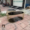 Q1 Bàn trà mặt kính oval xinh xắn BTPK4 Neya 1m x 50 giá rẻ