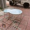 J3 Cặp 2 bàn trà mặt kính tròn BTPK6 Badil giá rẻ cho phòng khách