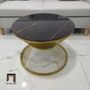 bàn trà mặt kính đen giả đá