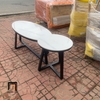 W3 Cặp bàn sofa phòng khách mặt đá BTPK19 Waka khung chân đen