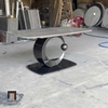 I3 Bàn trà mặt đá khung chân hình trăng BTPK31 Panamint 1m xinh xắn