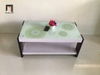 bàn sofa mặt kính in hoa