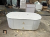 K1 Bàn trà mặt đá oval màu trắng BTPK75 Winfield 1m x 50 2 hộc kéo