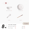 Set bát đĩa Trắng 8 Chi tiết