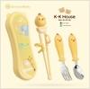 Goryeo Baby Chopsticks, Spoon, and Plate Set for Practicing Grabbing